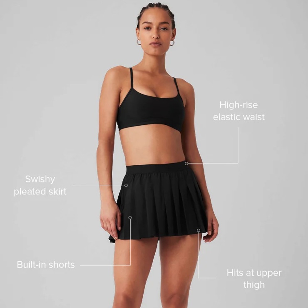 Alo Yoga Varsity Tennis Skirt - S Black - Picture 4 of 9